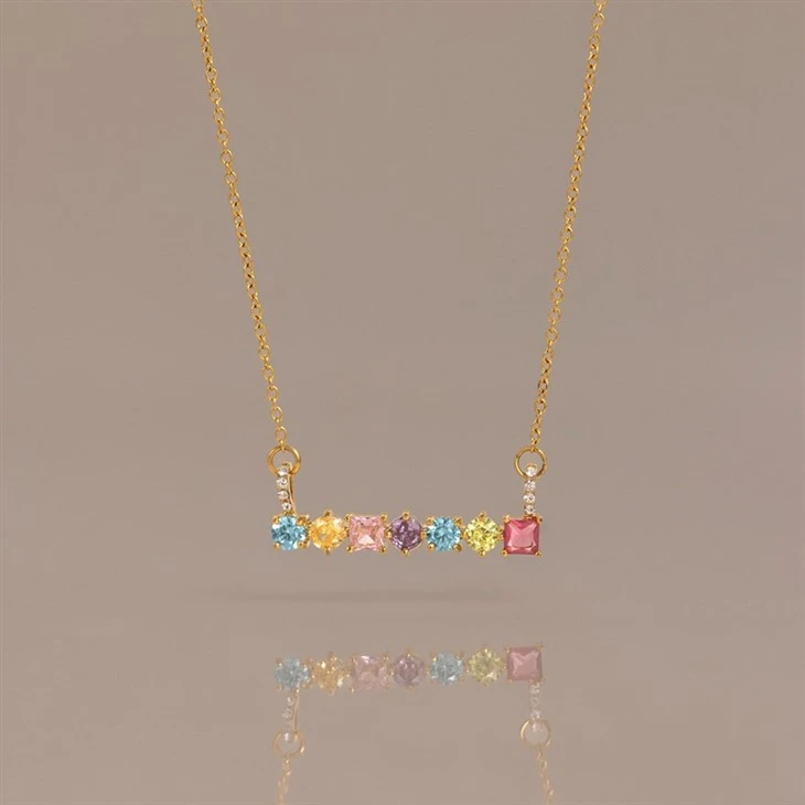 Multicolor Square CZ Necklace price