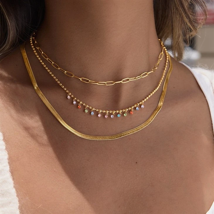 Multicolor Teardrop CZ Drop Necklace suppliers