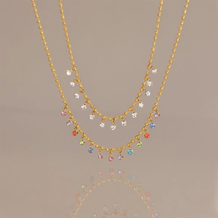 Multicolor Teardrop CZ Drop Necklace factory