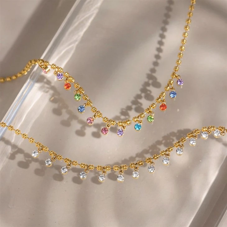 Multicolor Teardrop CZ Drop Necklace best