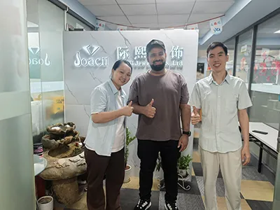 Oman Client Visits Our Guangzhou Factory For Stone & Pearl Jewelry