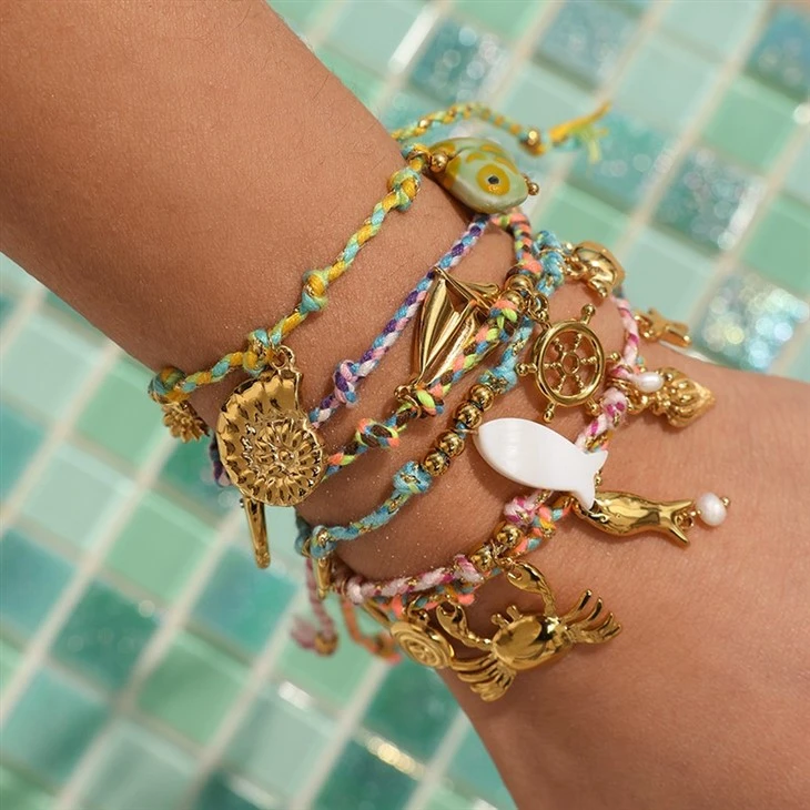 Ocean Charm Braided Pull Bracelet high quality