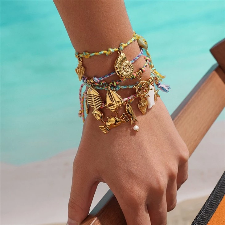 Ocean Charm Braided Pull Bracelet price