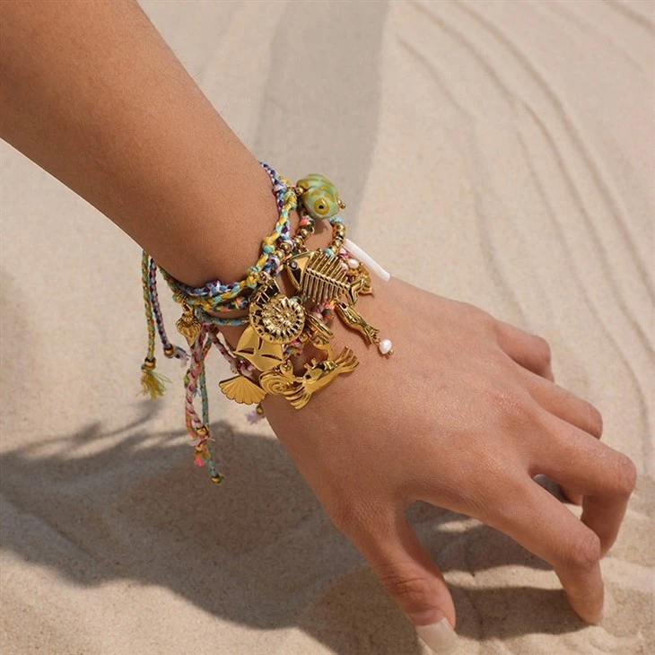 Ocean Charm Braided Pull Bracelet suppliers