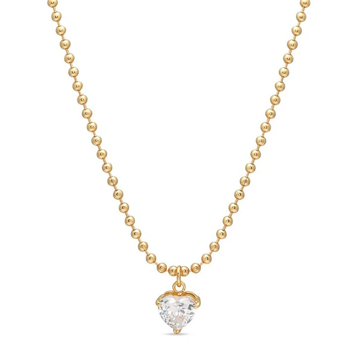 Oval CZ Beaded Chain Necklace high quality
