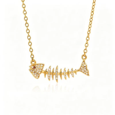 Fishbone Pendant Necklace