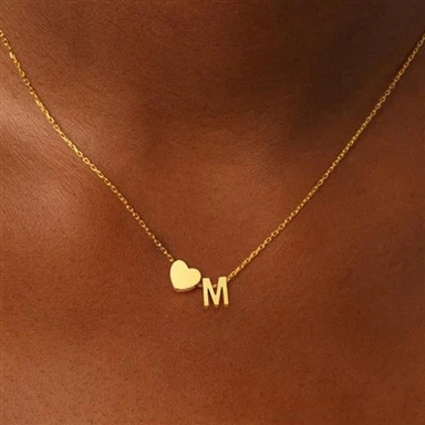 Heart And Initial Necklace