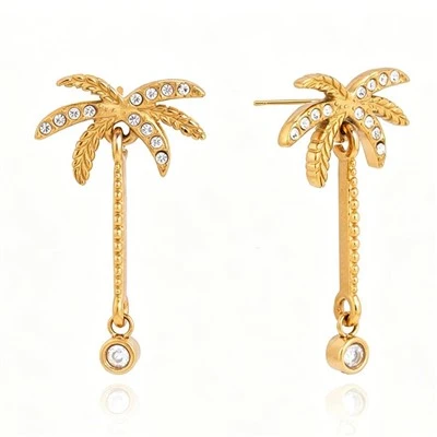 Palm Tree Charm Earring
