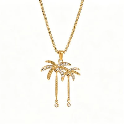 Palm Tree Charm Necklace