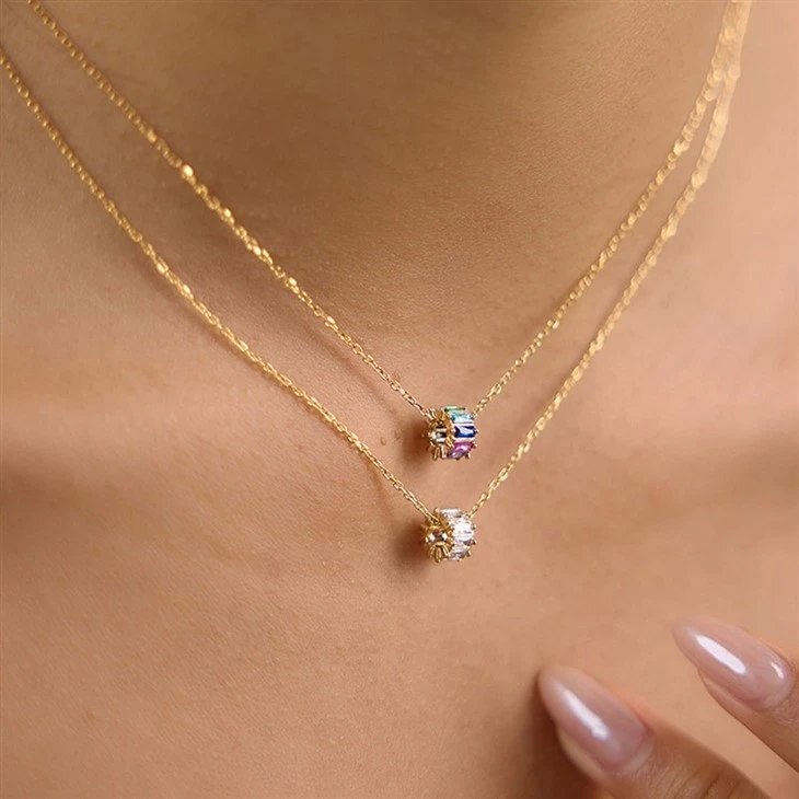 Rectangle Multicolor CZ Necklace suppliers