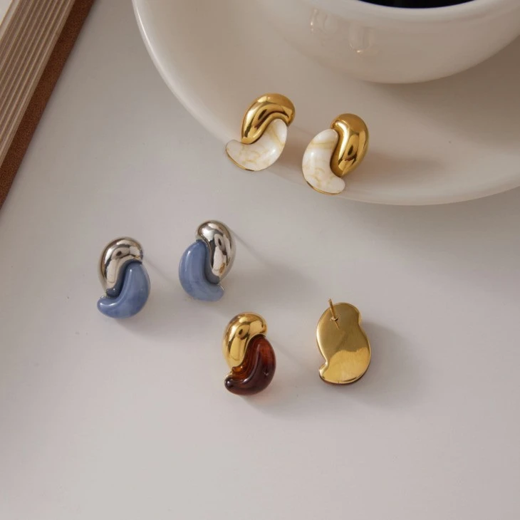 Resin Bean Stud Earring price
