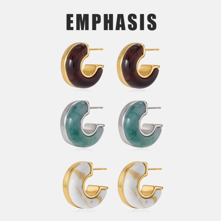 Resin C Shaped Hoop Earrings best
