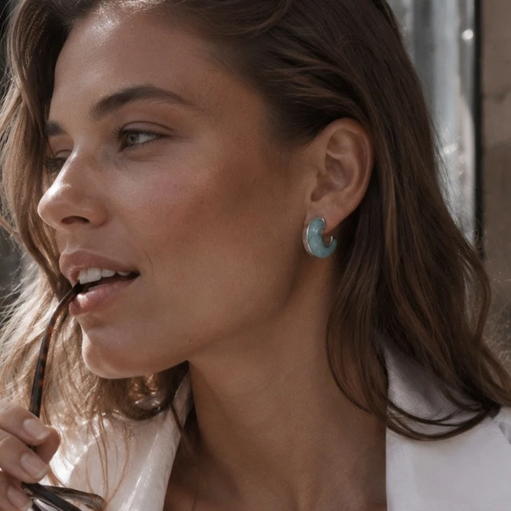 Resin C Shaped Hoop Earrings price