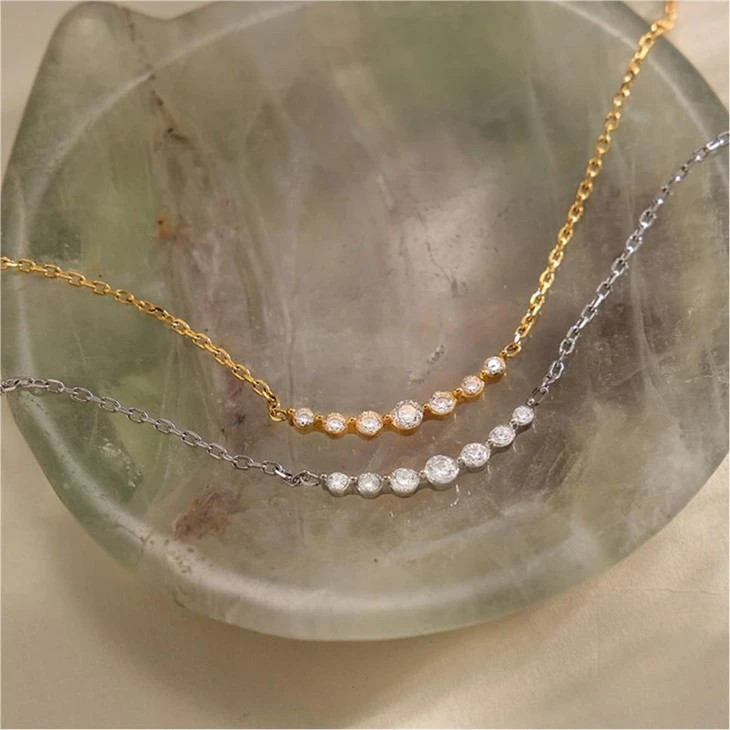 Round CZ Row Pendant Necklace best