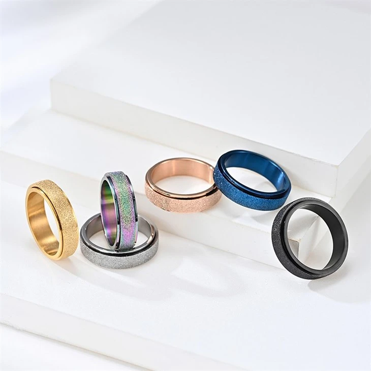 Sandblasted Anxiety Spinning Ring manufacturers