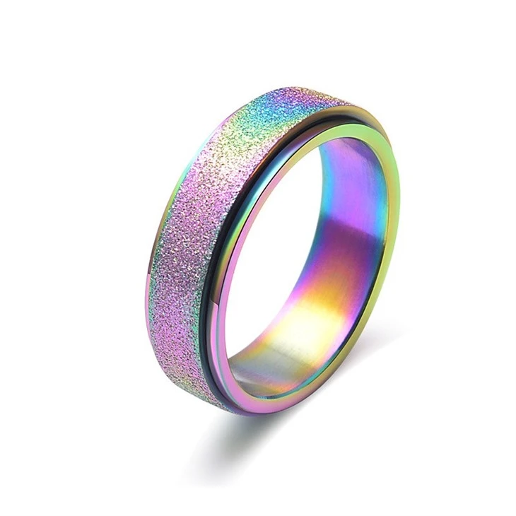 Sandblasted Anxiety Spinning Ring high quality