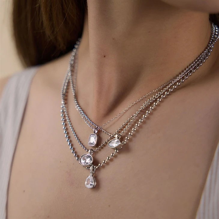 Simple Marquise CZ Pendant Necklace