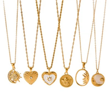 316 Stainless Steel Vintage Heart Necklaces