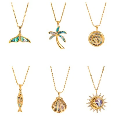 Abalone Shell Ocean Charm Necklace