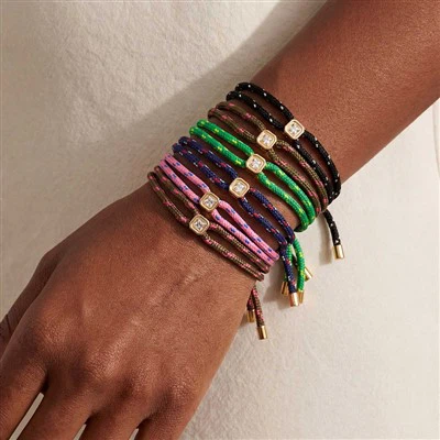Adjustable Multi-Color Woven Cord Bracelet