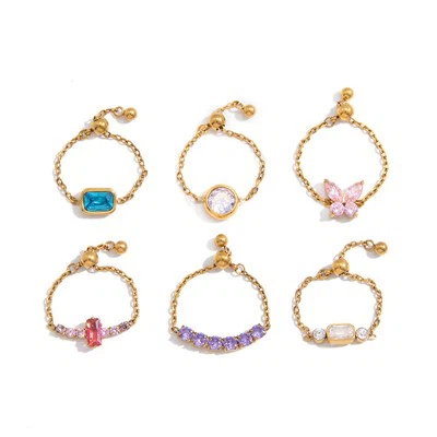Adjustable Zircon Band Rings