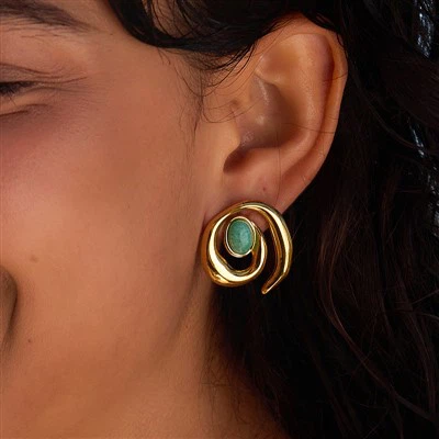 Amazon Stone Stud Earrings