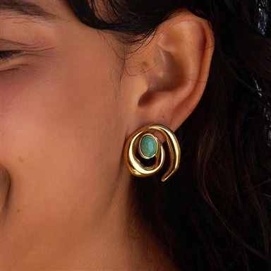Amazon Stone Stud Earrings