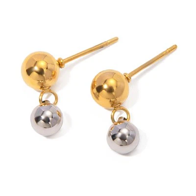 Bead Two Tone Studs