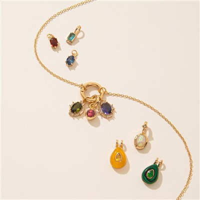 Birthstone Charm Necklace For Mom