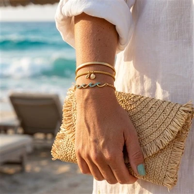 Blue Ocean Wave Bracelet