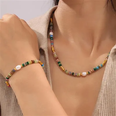 Boho Dopamine Pearl Natural Stone Bracelet