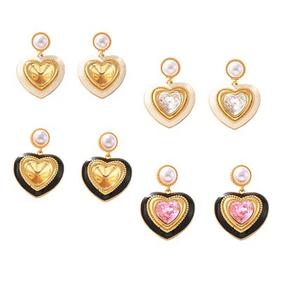 Brass Heart Earrings
