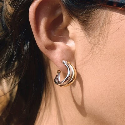 Chic Two Tone C Hoops
