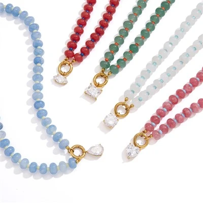 Colourful Natural Stone Beaded Necklace