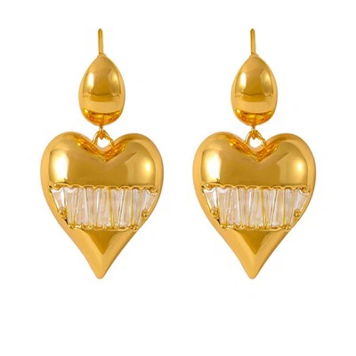 Copper Heart Earring