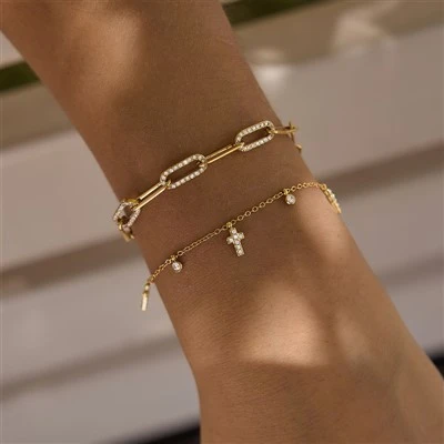 Cross Drop Sparkle Bracelet