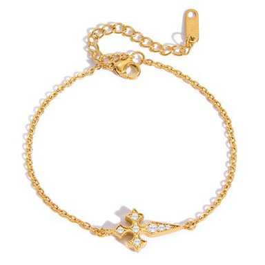 Cross Zircon Charm Bracelet