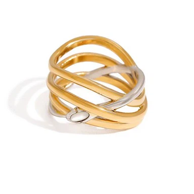 Crossover Stainless Steel Snake Ring
