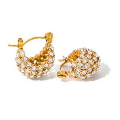 Cubic Zirconia Semicircle Earring