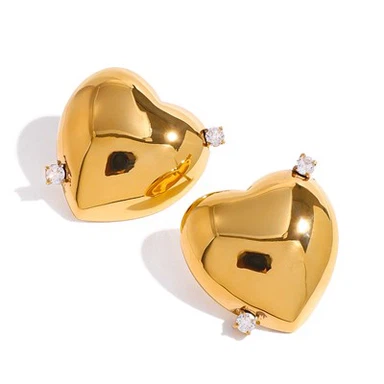 Cute Stainless Steel Heart Earrings