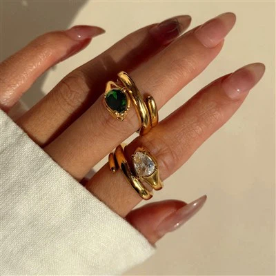 CZ Minimalist Snake Ring