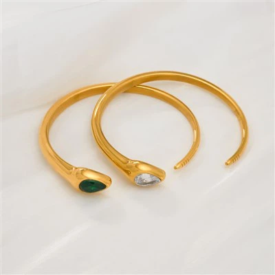 CZ Snake Open Bangle