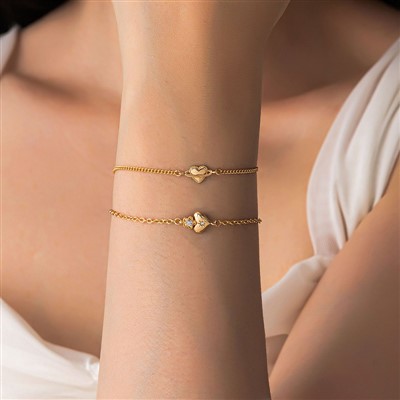 Dainty Heart Chain Bracelet