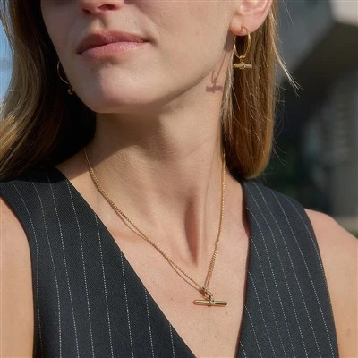 Dainty T Bar CZ Necklace