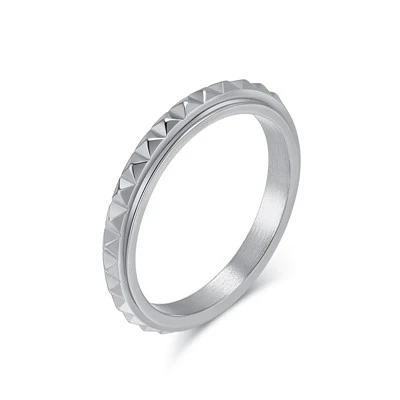 Diamond Edge Stainless Steel Spinner Ring