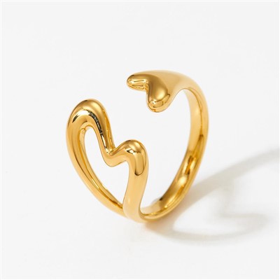 Double Heart Open Ring