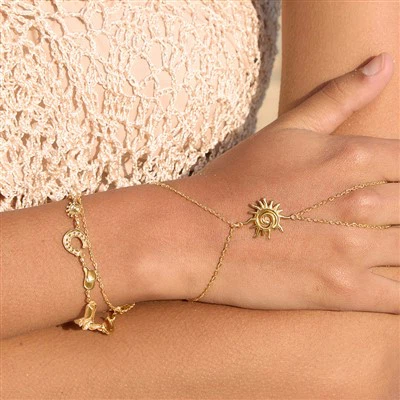 Double Layer Spiral Sun Hand Chain