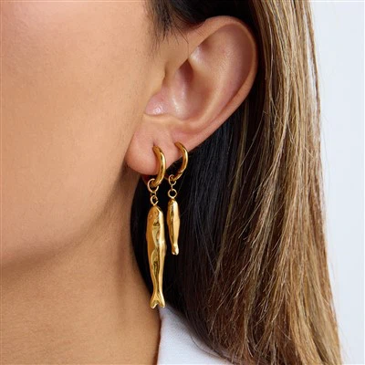 Fish Hoop Earring