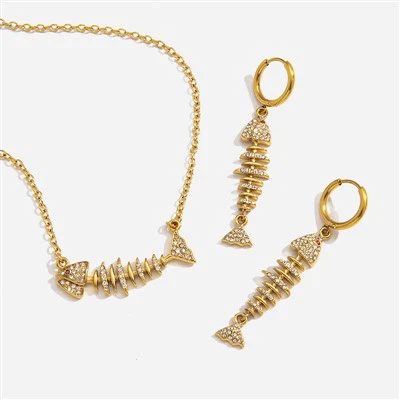 Fishbone Pendant Necklace