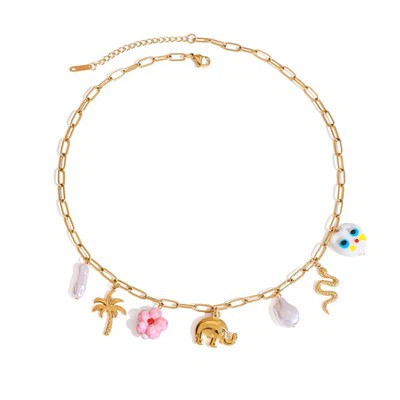 Flower And Animal Charm Necklace